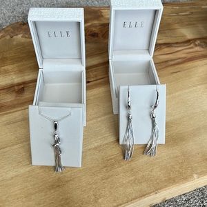 Elle Sterling Silver Necklace and Earring Set